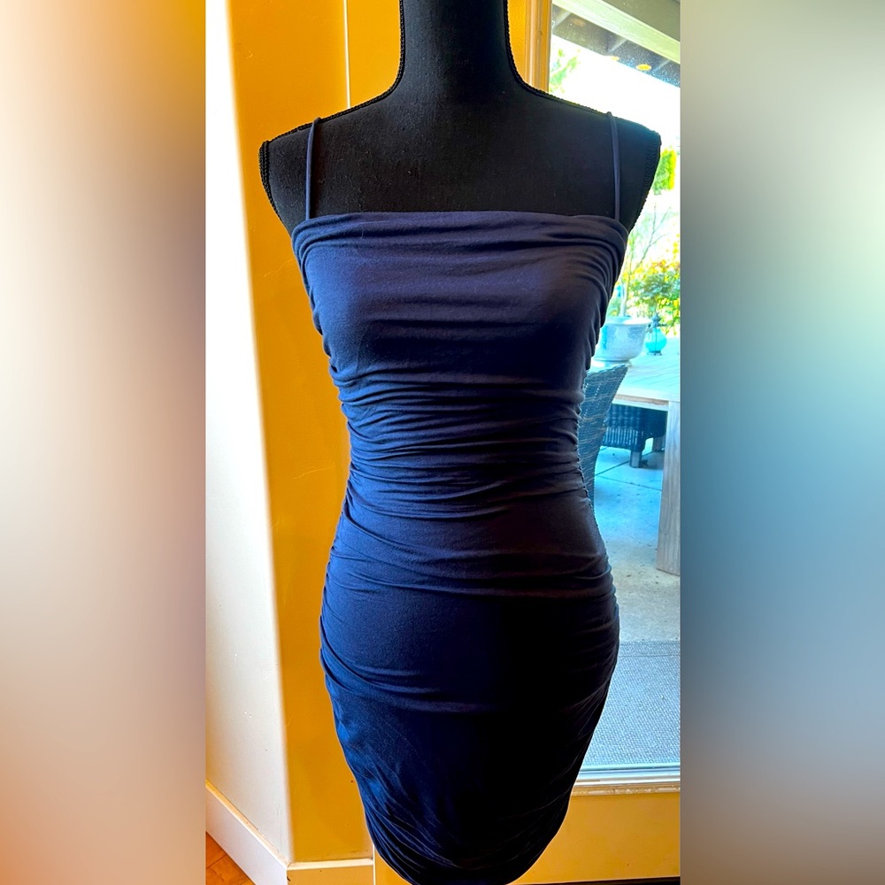 Bebe Very Sexy Navy Blue Fitted Dress